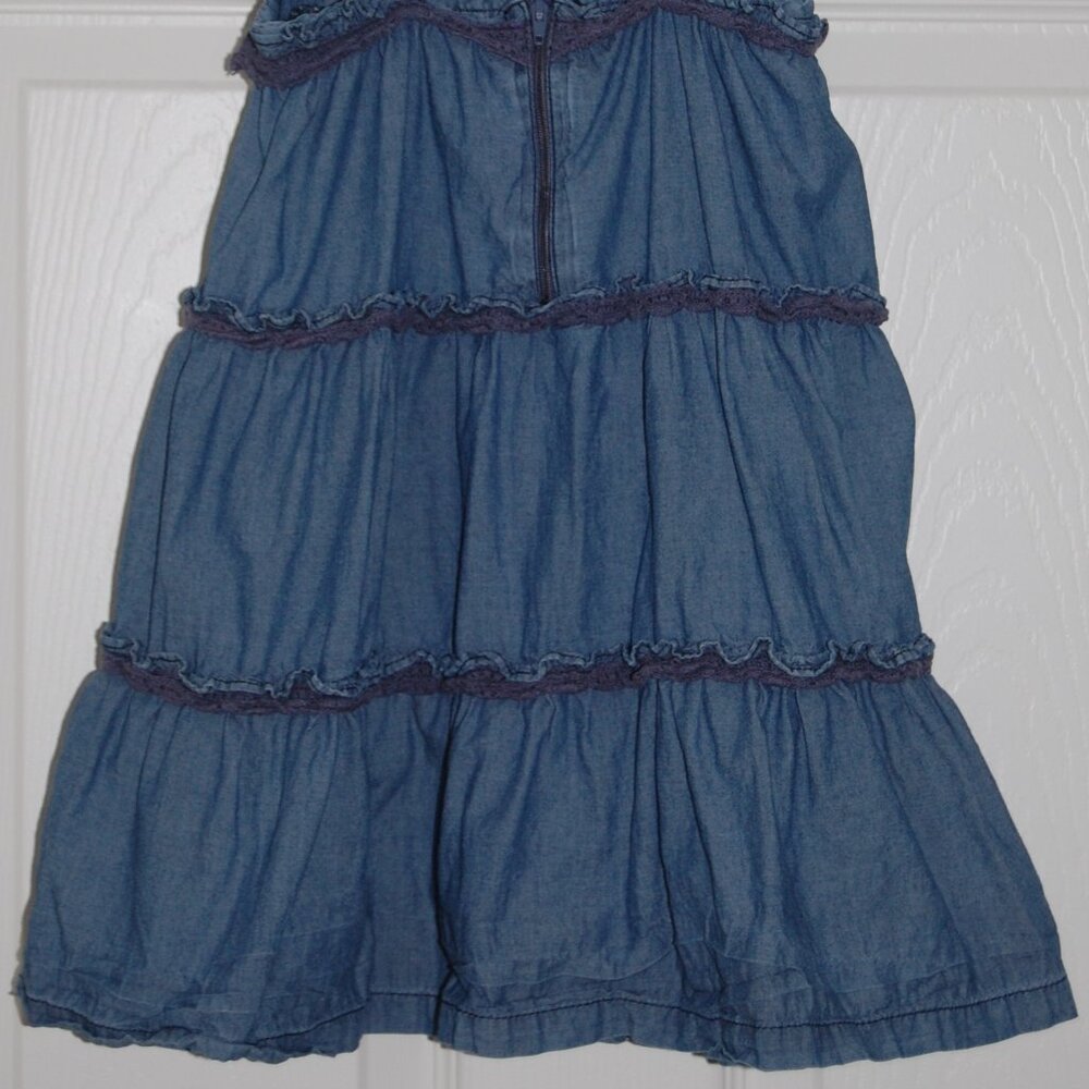 H&M Girls 4-5Y Denim Tiered Sun Dress, 100% Cotton - Picture 4 of 7